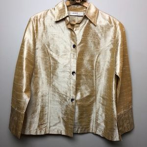 Anu by Natural Raw Silk Gold Blouse S